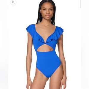 NWT kate spade new york®
Ruffle V-Wire One Piece Swimsuit